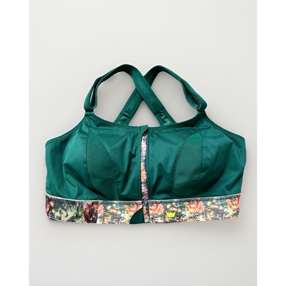 Shefit 4 Luxe Ultimate High Impact Sports Bra Green Floral Adjustable size 4XL